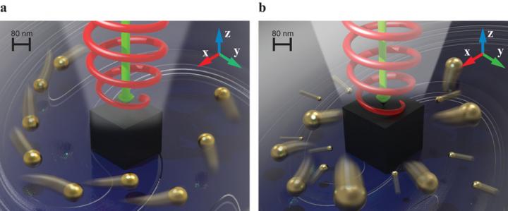 Nanomixing Scheme (Left) and Radial Separation of Nanoparticles (Right)