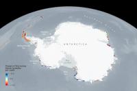 Antarctica Map with Projected Changes in Ad&eacute;lie Penguin Colonies