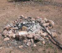 Camp Fire of Prehistoric Pueblo Construction Stones