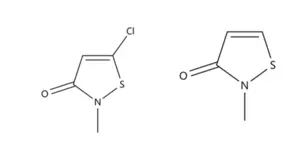 CHEMICAL STRUCTURES OF CMIT (LEFT) AND MIT (RIGHT)