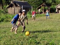 Tsimane Men Play Soccer in Central Bolivia