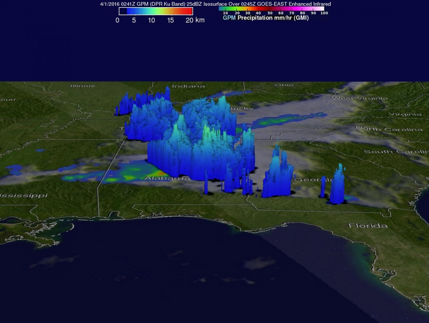 NASA's GPM Satellite Examines Tornadic Thunderstorms