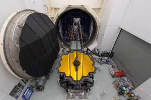 JWST enters an extremely cold, low-pressure cryogenic vacuum chamber.