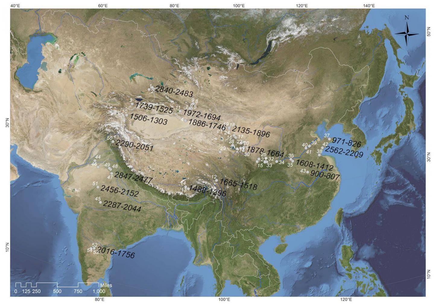 Sites Reporting Direct Radiocarbon Measurements of Barley Grains