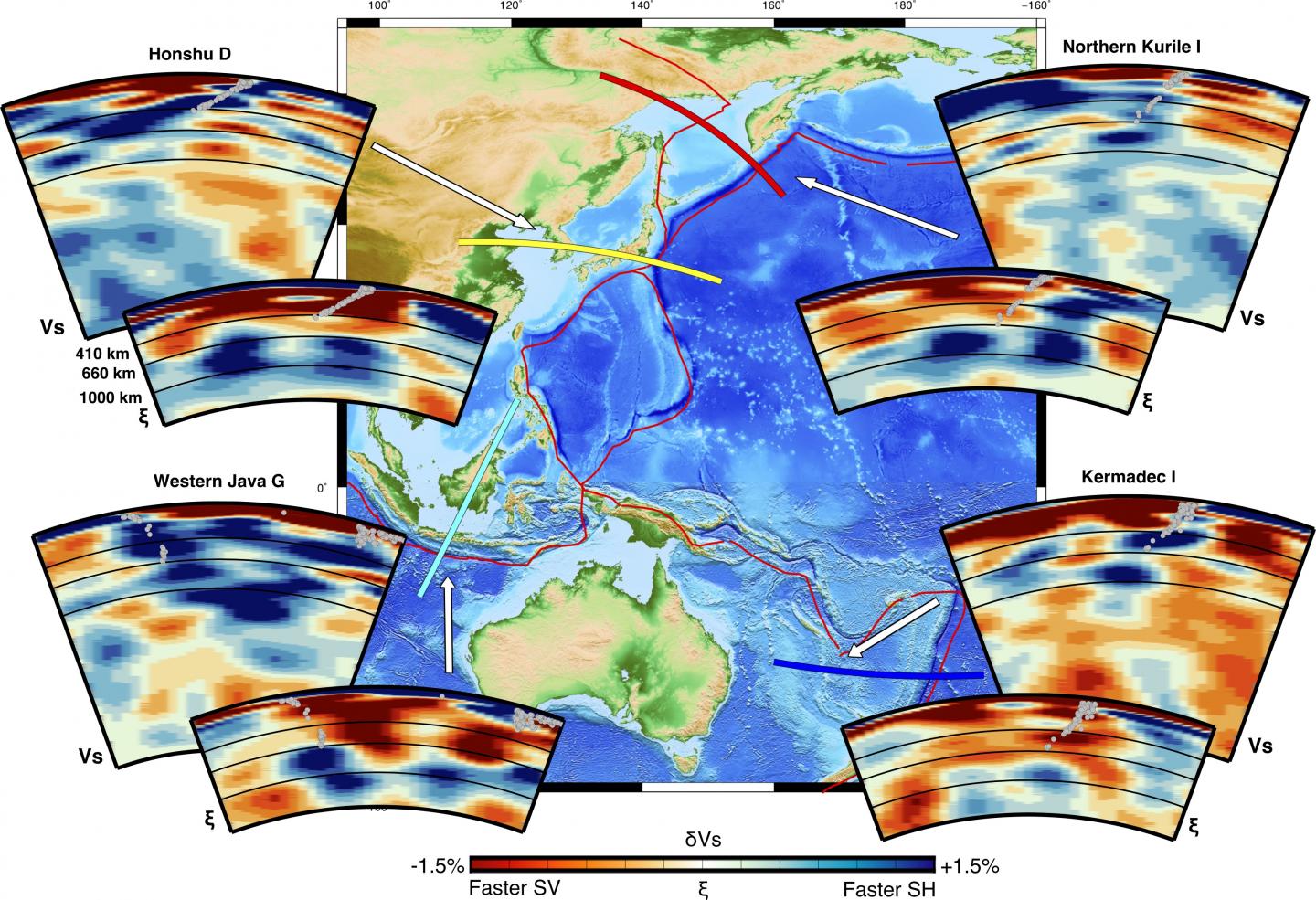 Cross-Sections of Earth's Mantle down to 1,400 km Depth