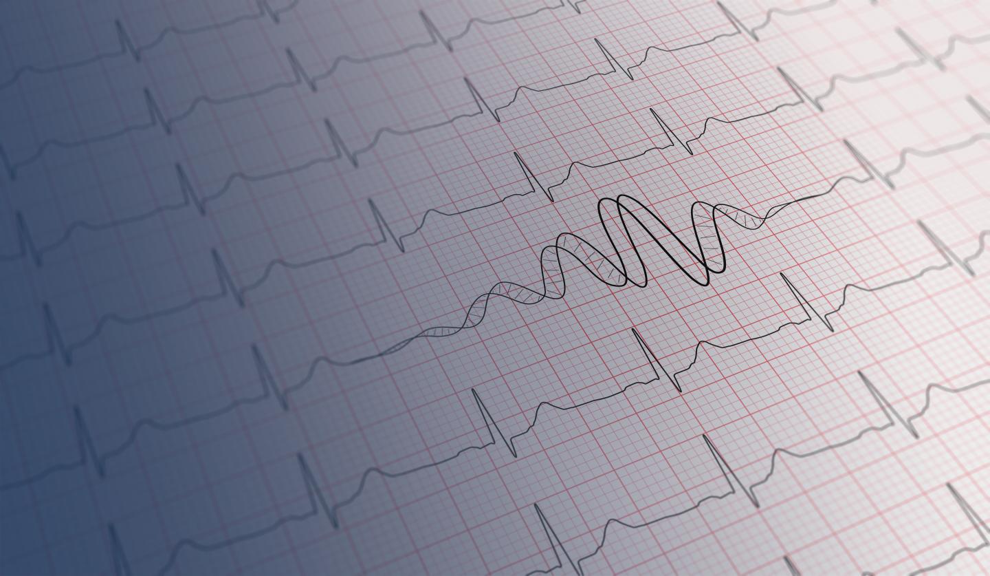 Illustration of An Electrocardiogram with DNA Elements