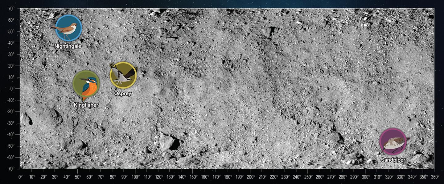 OSIRIS-REx Sites Mapped