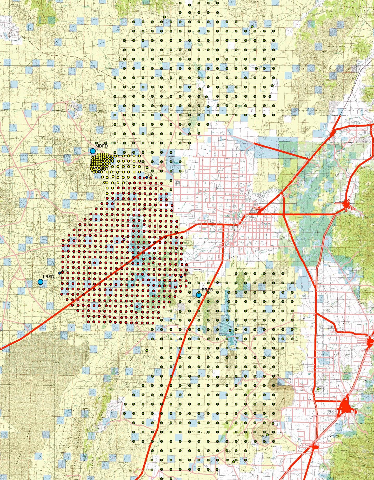 Map of Telescope Array and Proposed Expansion