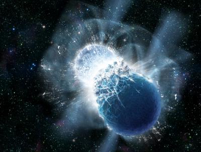 Artist's Conception of Colliding Neutron Stars