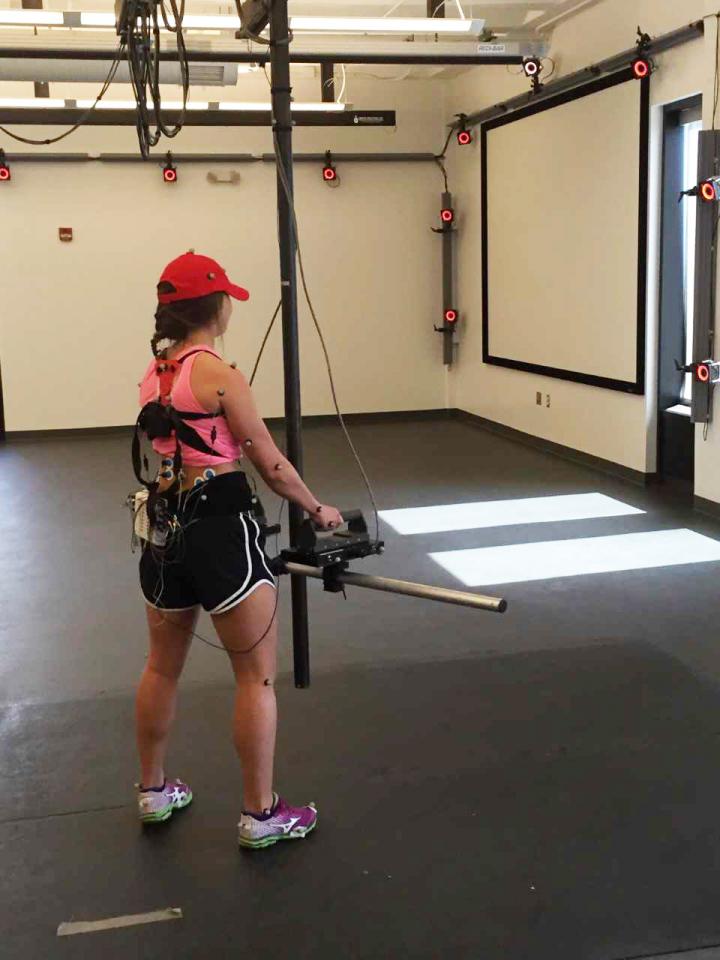 Ergonomic Study Participant Turning a Simulated Wheelchair