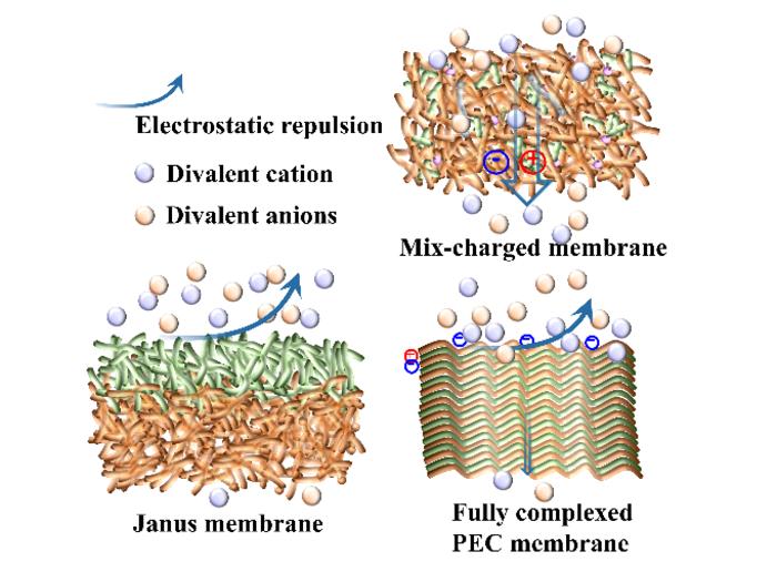 Enhancing the transport of divalent ions in a mix-charged membrane with a horizontal charge distribution