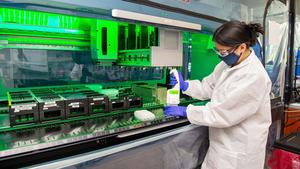 A researcher at work in the Advanced Precision Medicine Laboratory.