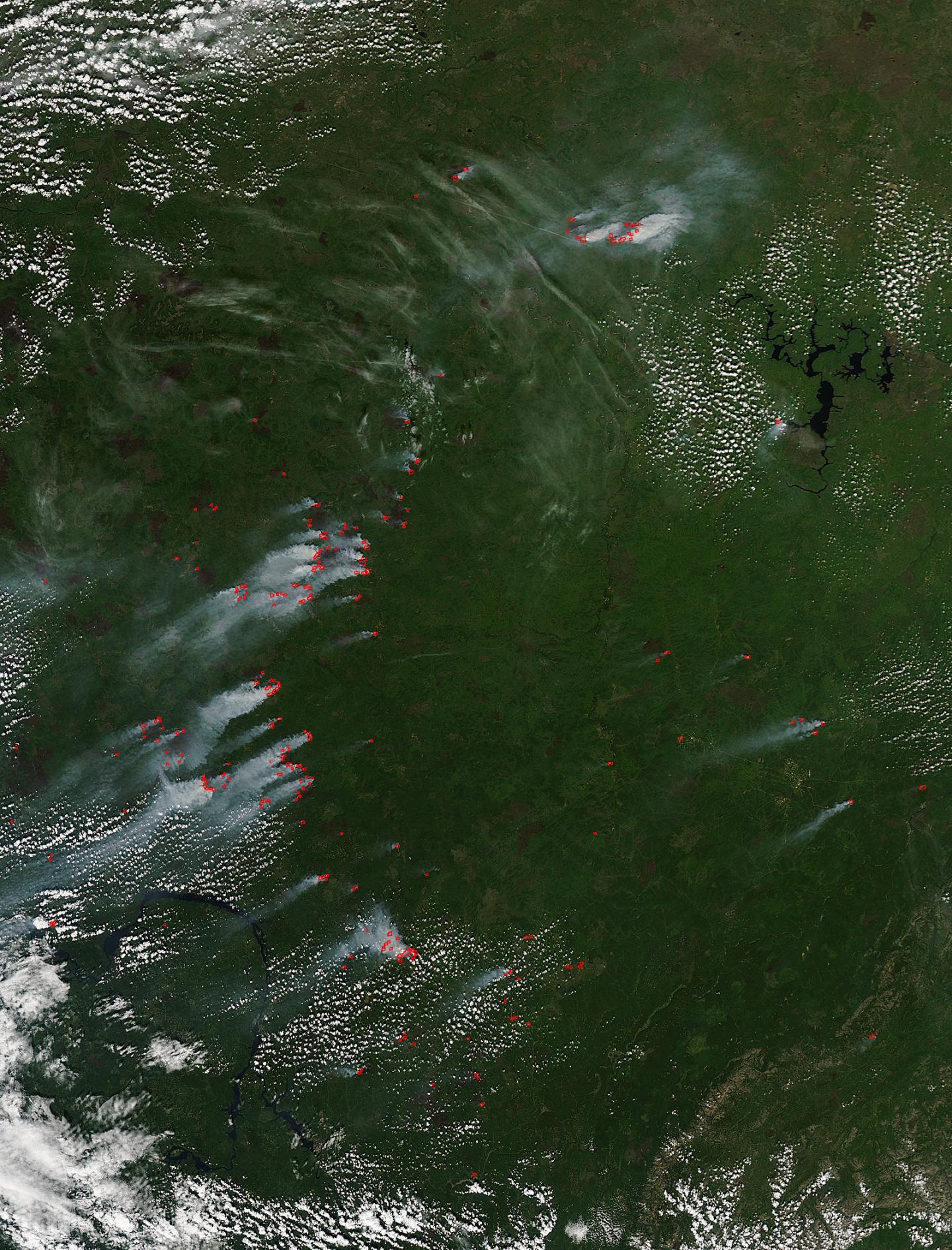 Fires continue to Burn in Russia, Fire Scars also Visible