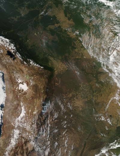 MODIS Sees Bolivian Fires