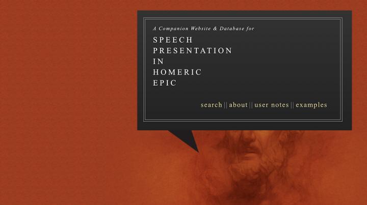 Companion website and database for Speech Presentation in Homeric Epic