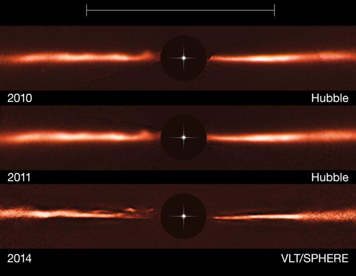 Hubble and VLT Images of the Disc Around AU Microscopii