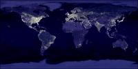 Map of Night-Time City Lights of the World