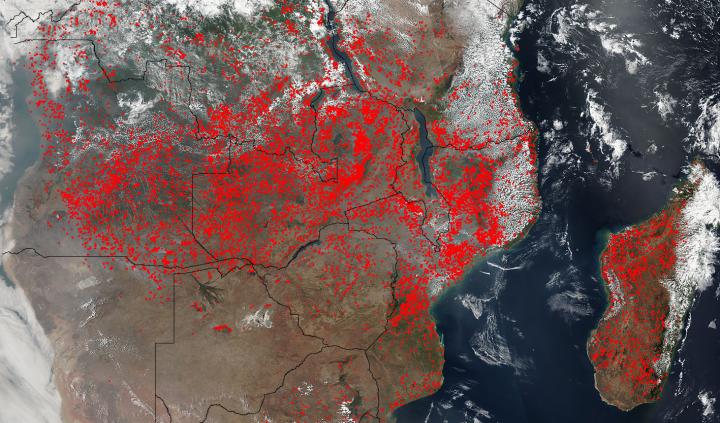 Fires Spread Across Central Africa