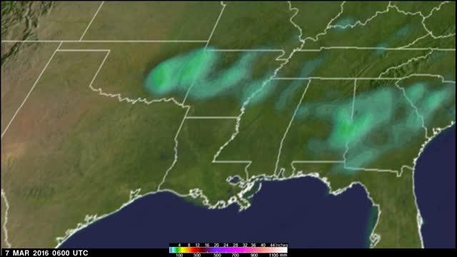 GPM Video of Rainfall in the Southern US