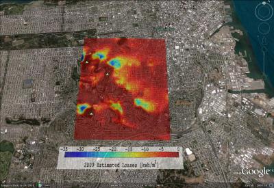 Power Losses Due to Elevation in 1 Neighborhood for 1 Year