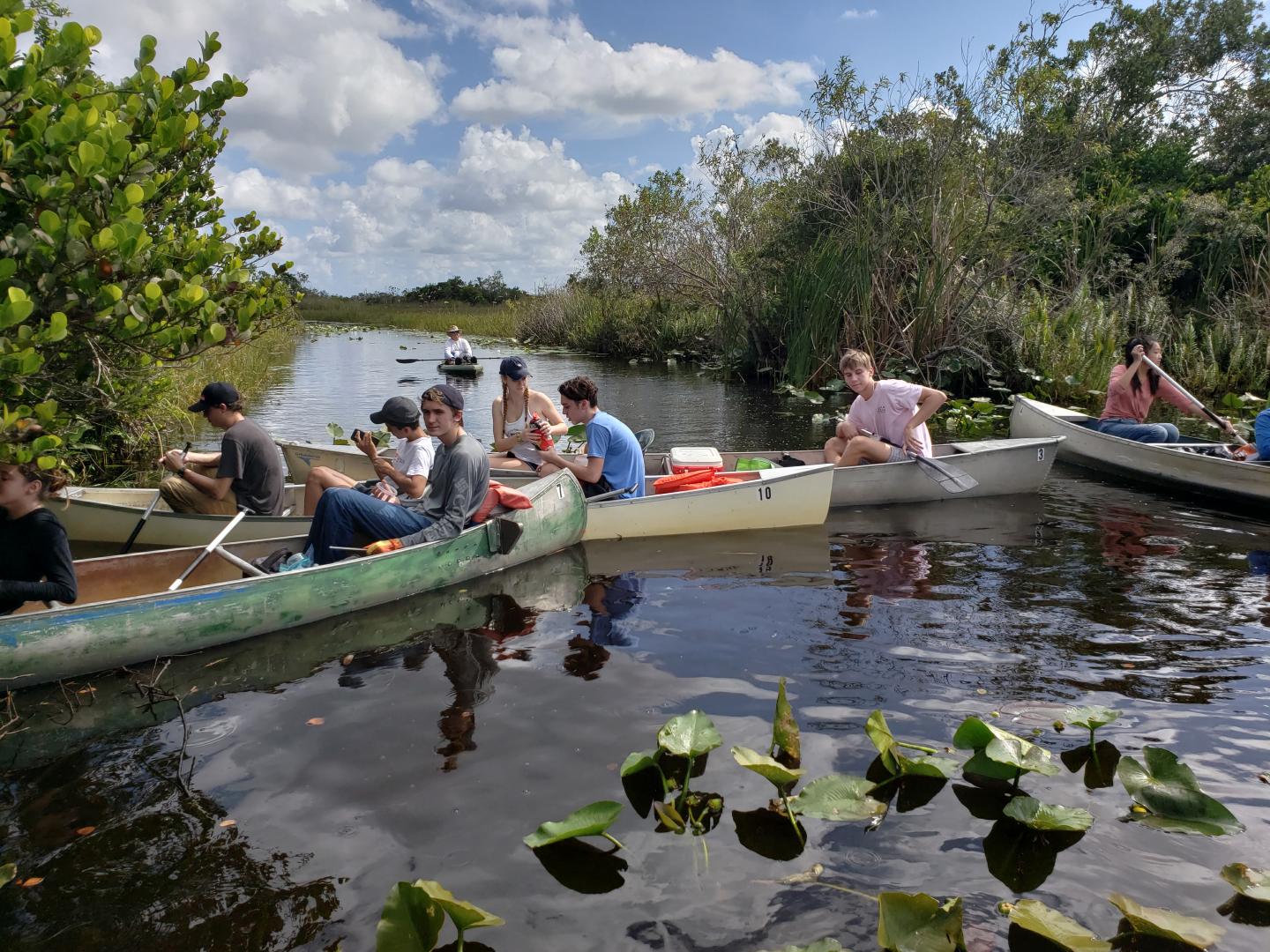 Boca Raton Community High School students sampling in Loxahatchee Refuge