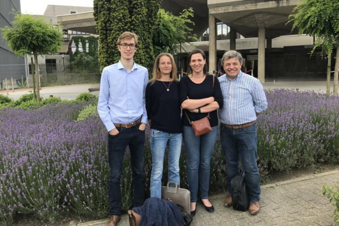 Dr. Arnout Bruggeman (VIB-UGent-UZ Gent), Prof. Debby Laukens (UGent), Prof. Roosmarijn Vandenbroucke (VIB-UGent), and Prof. Patrick Santens (UZ Gent)