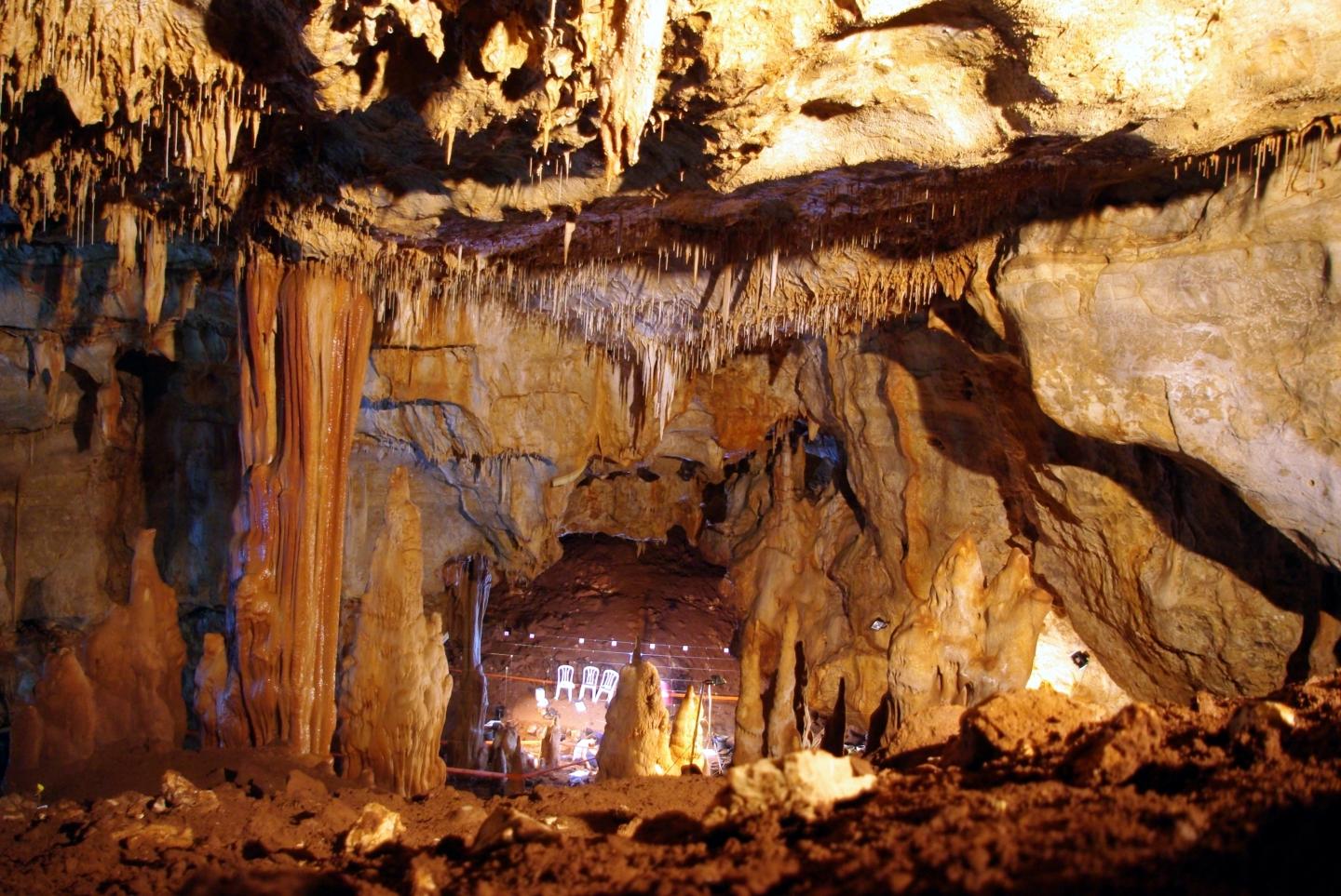 Interior of Manot Cave in Israel's Galilee