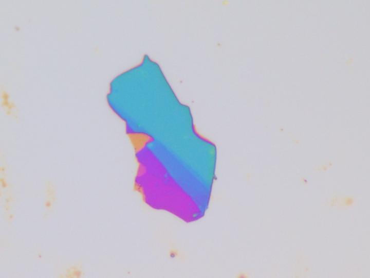 Optical microscope image of stacked graphene layers - credit Dr Matt Large