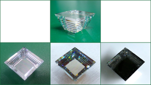 graded index glass pyramid fabrication