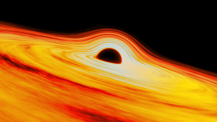 Illustration of the black hole Sagittarius A* at the center of the Milky Way