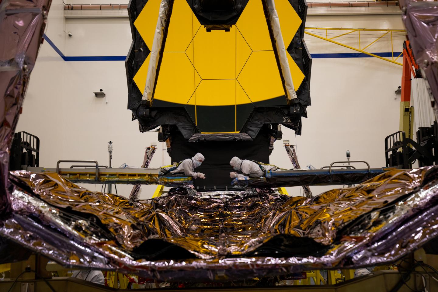 Technicians Inspect Part of JWST