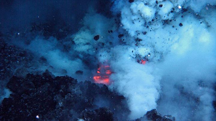 West Mato Volcano erupting in 2009