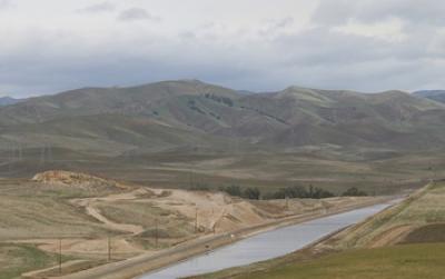 Water in Southern California's Great Valley Flows along the California Aqueduct