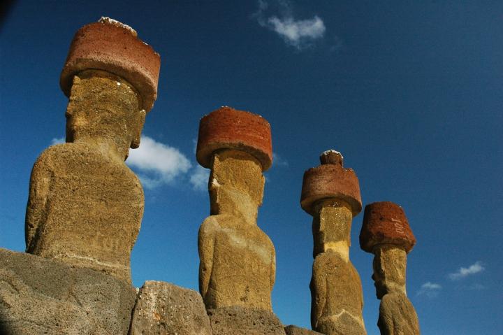 Moai at Ahu Nau Nau, Anakena