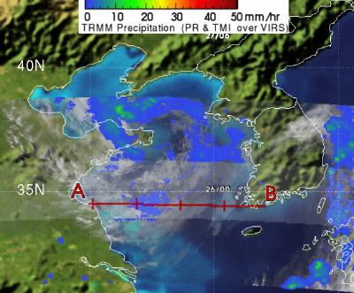 TRMM Satellite Rainfall in Tropical Depression Meari