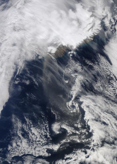 NASA Satellite Image of Volcano Plume -- April 20