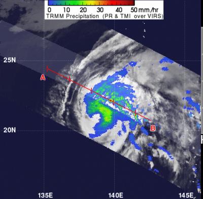 NASA TRMM Image of Rainfall from Typhoon Sanvu