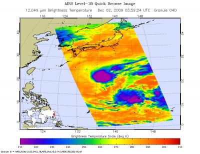 NASA Infrared Image of Tropical Storm Nida