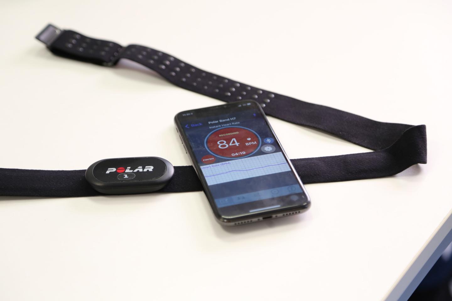 The technology uses a chest strap connected to a mobile app that measures heart rate variability