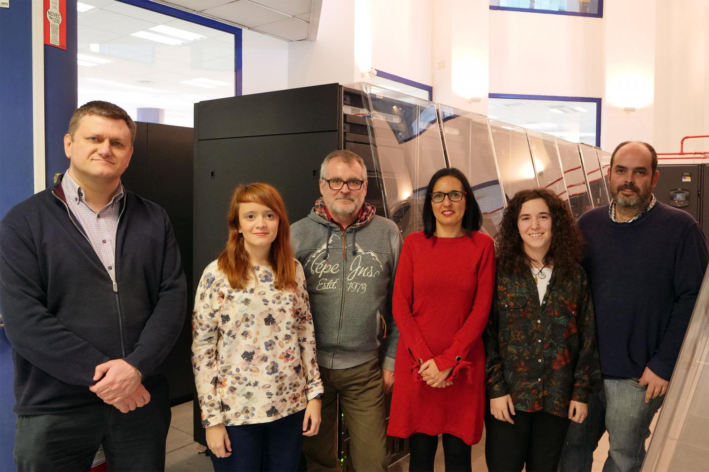 Some of the Researchers of This Study in Front of the Uma Supercomputer 'Picasso'