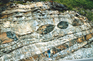 Boudinage in Norway shows similar features to subducting plates