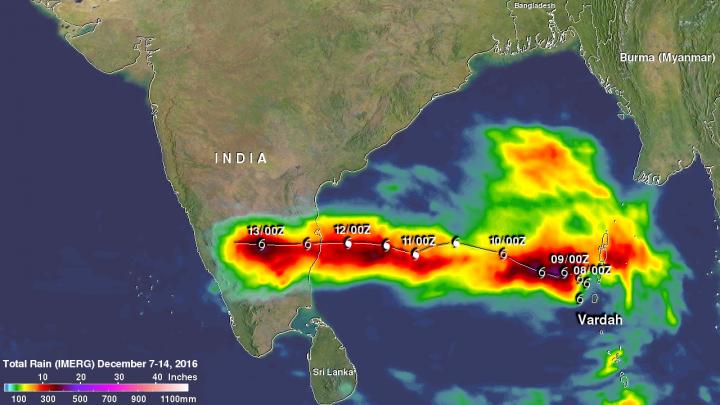 IMERG Totals from Vardah