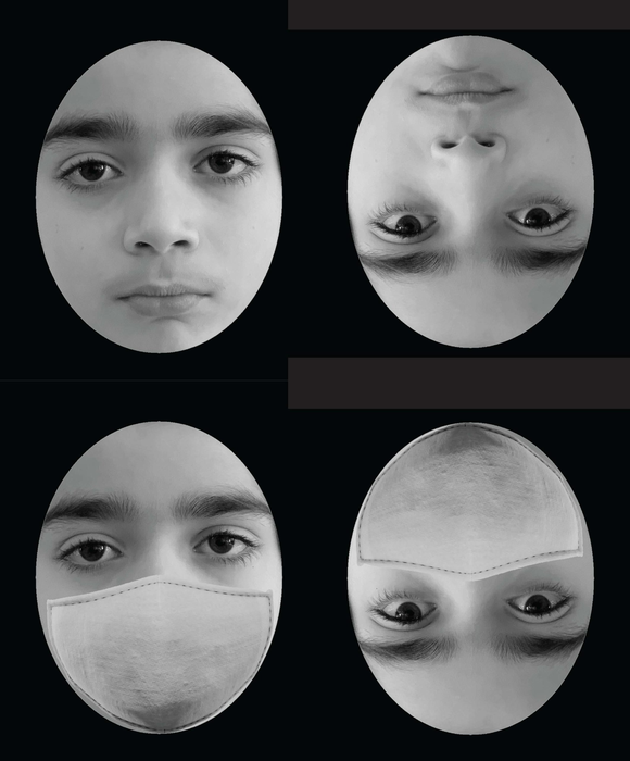 Example of masked and unmasked faces shown to children