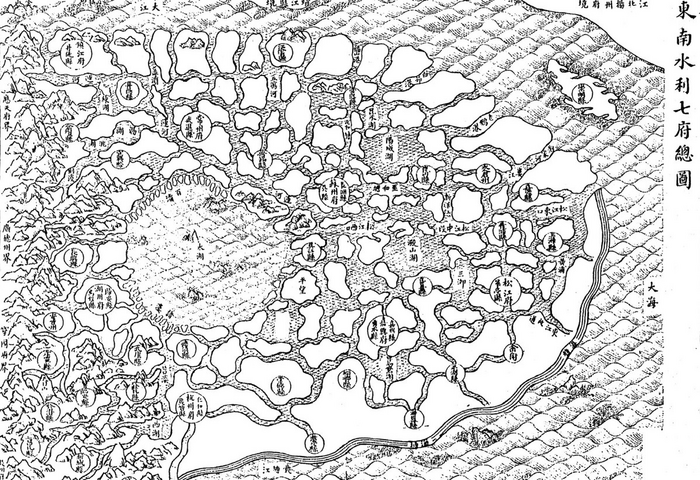 The water conservancy map of the Yangtze River Delta and the Tai Lake Basin.