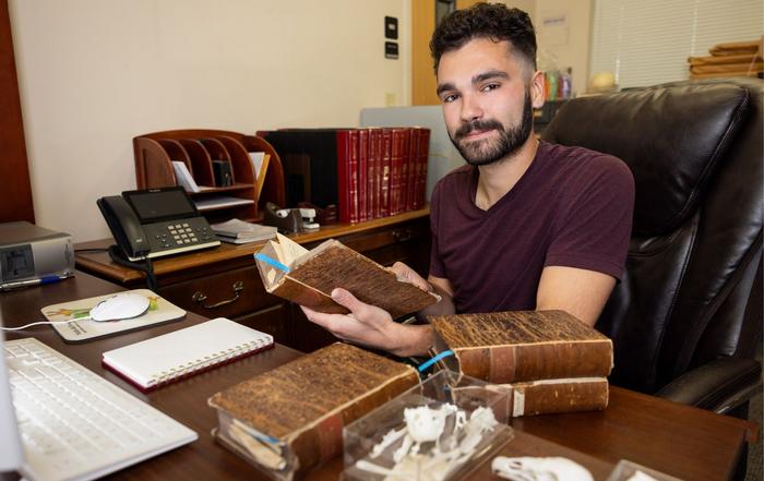 Gregory Pandelis, Collections Manager and Biological Curator for the ARDRC reviews some of the new material