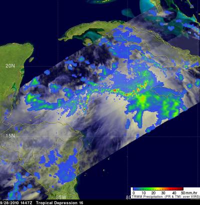 NASA TRMM Satellite Sees Heavy Rain in Tropical Storm Nicole