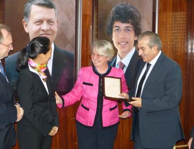 Dr. Reiner Haseloff, Dr. Mi-Yong Lee, Dr. Annette Schavan, and Maher Abu Al-Samin 