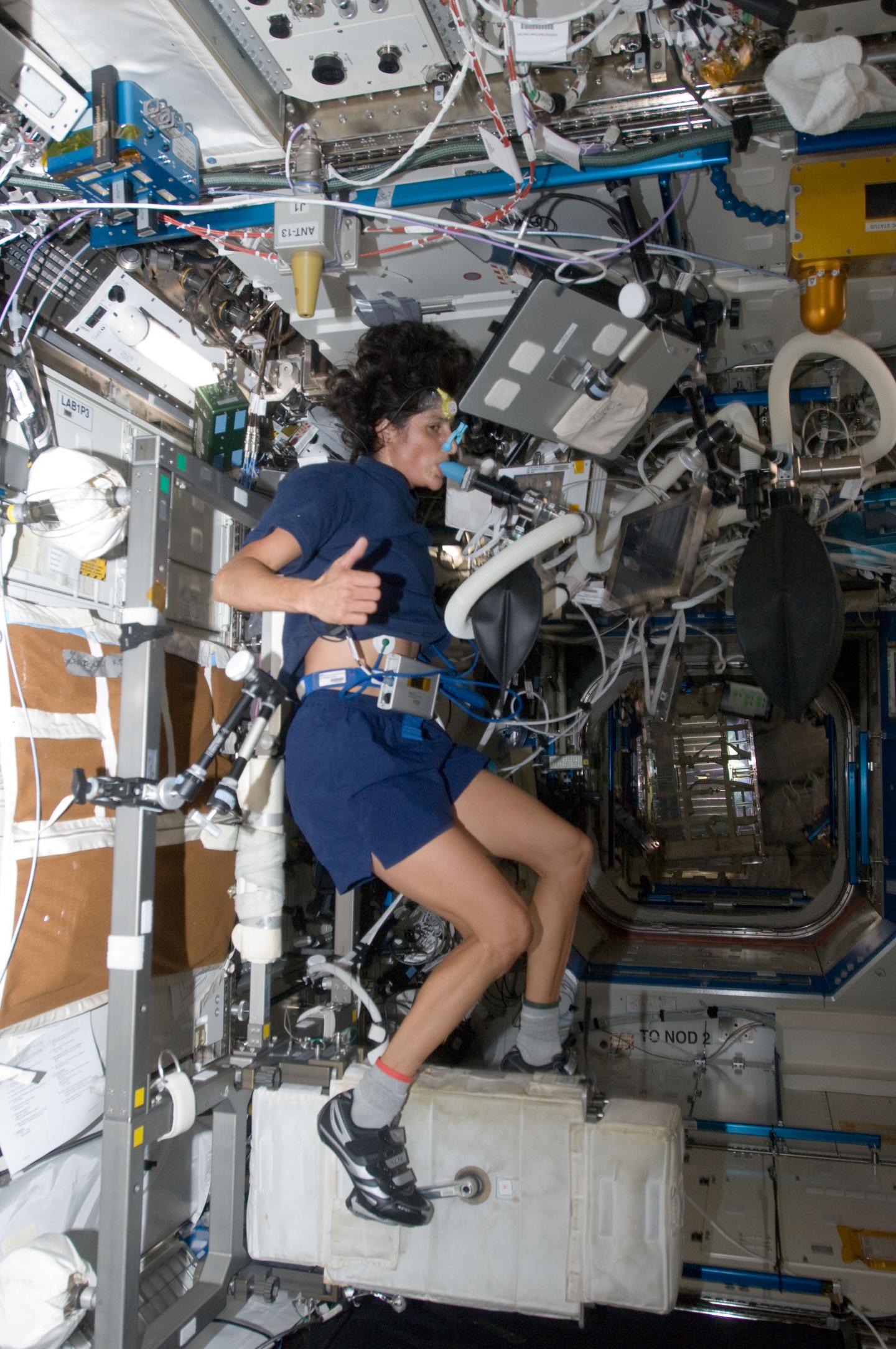 NASA Astronaut Performing a Cardiopulmonary Exercise Test