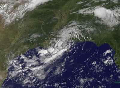 GOES-13 Visible Image of TD5's Remnants