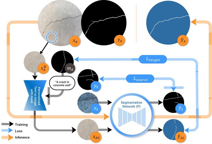 [Figure1] Learning structure of unsupervised domain adaptation with generative AI